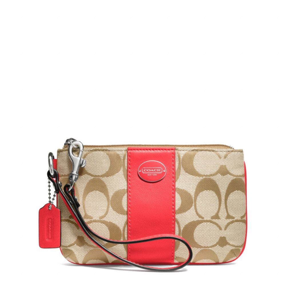 Coach wristlet coral leather khaki